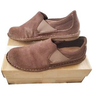 Clarks Womens Taupe Suede Tamitha Gwyn Slip-On Comfort Shoe 9M